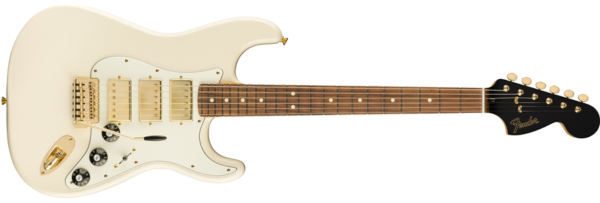 Fender-Limited-Edition-Mahogany-Blacktop-Stratocaster-HHH-Pau-Ferro-Fingerboard-Olympic-White-with-Gold-Hardware