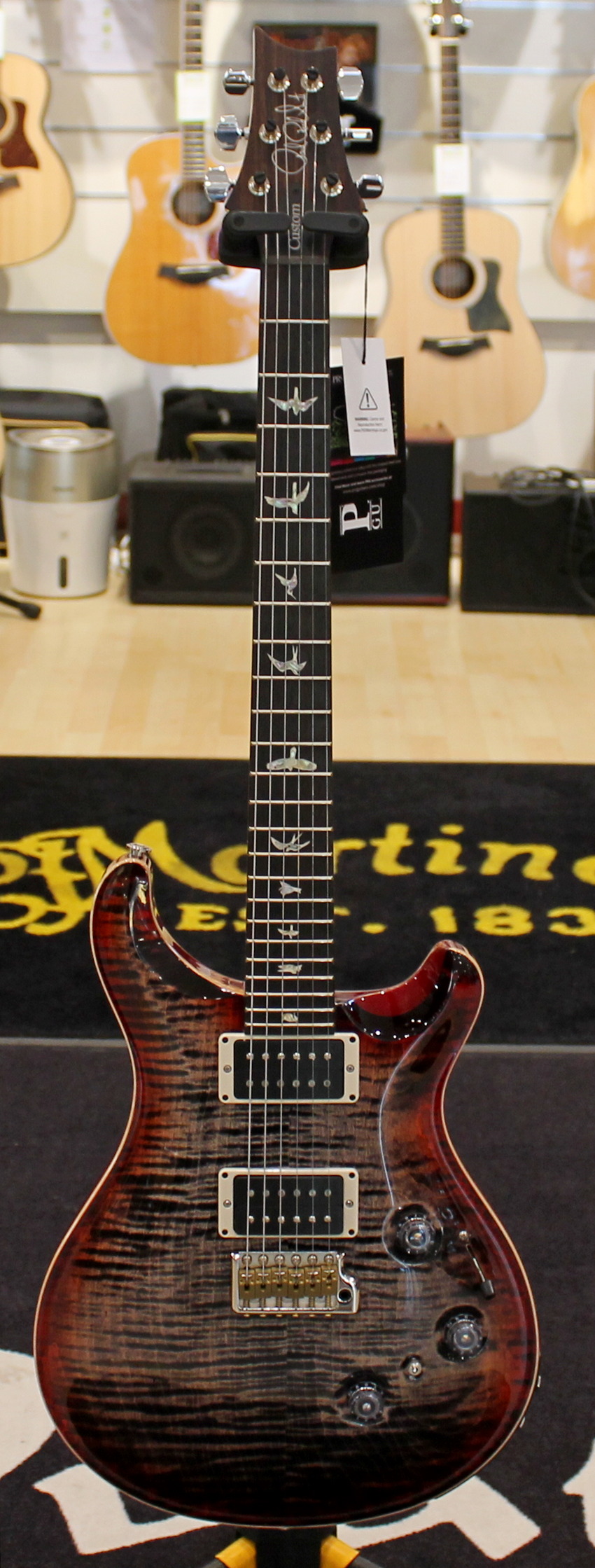 Paul Reed Smith Custom 24 Charcoal Cherry Burst Thin Piezo