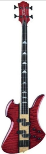 B.C. Rich Mockingbird Classic Bass Trasparent Red