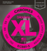 D'Addario ECB81-5 Chromes Bass 5-String Light 45-132 Long Scale