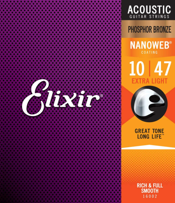 Elixir Acoustic Guitar Strings 10-47 Phosphor Bronze 16002