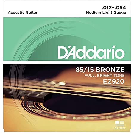 D'Addario EZ920 Medium Light Acoustic Guitar Strings 12/54