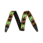 Fender Neon Monogrammed Strap, Green/Orange