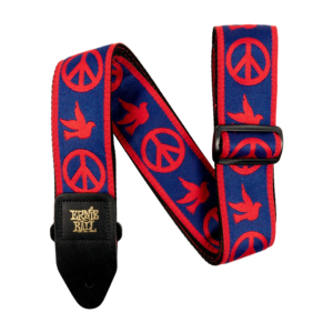 Ernie Ball 4698 Tracolla Red and Blue Peace Love Dove Jacquard