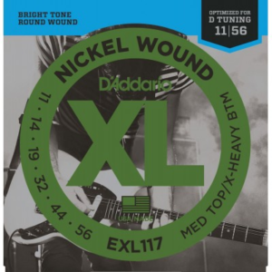 D'Addario EXL117 Nickel Wound Medium Top/Extra-Heavy Bottom 11-56