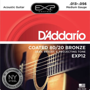 D'Addario EXP12 Coated 80/20 Bronze Medium 13-56