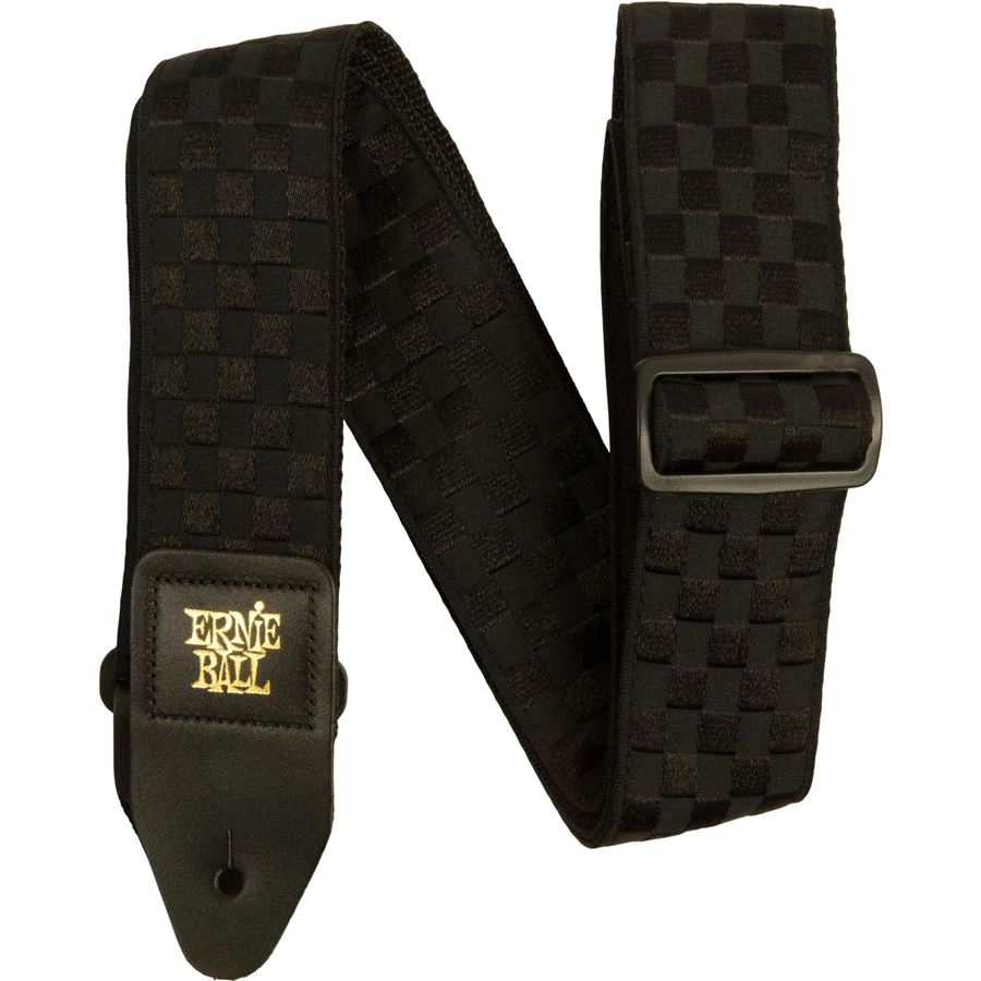 Ernie Ball 5341 Black Checkers Jacquard Strap