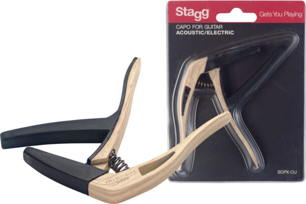 Stagg SCPX-CU CLWOOD Curved Trigger Capo