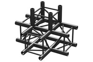 P30-T42 Truss 4 way T-junction BLK