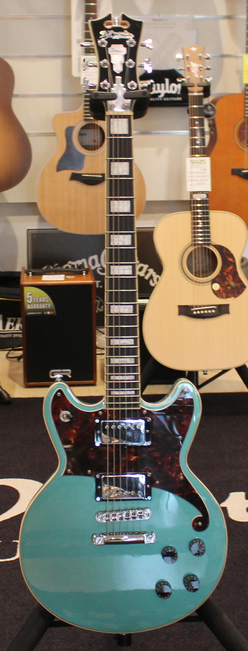 D'Angelico Brighton Premier Double Cut Ice Blue USATO cod. 43125