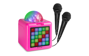 KAR15P Karaoke Sp.2Mic.BT.LED Batt Pnk