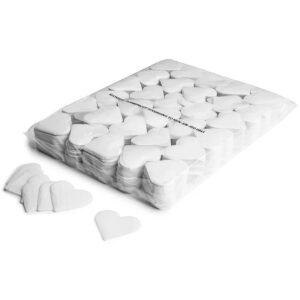 Slowfall confetti hearts Ø 55 mm - White