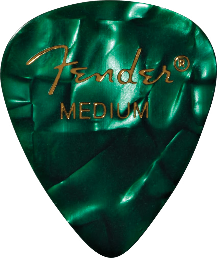 Fender Premium Celluloid Picks 351 Shape 12 Pack Green Moto