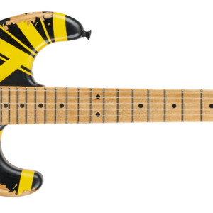 EVH Limited Edition Striped Series Frankenstein Frankie Aged Black and Yellow
